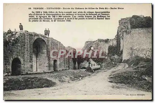 Cartes postales Vendee Tiffauges Entree du Chateau de Gilles de Retz dit Barbe Bleue