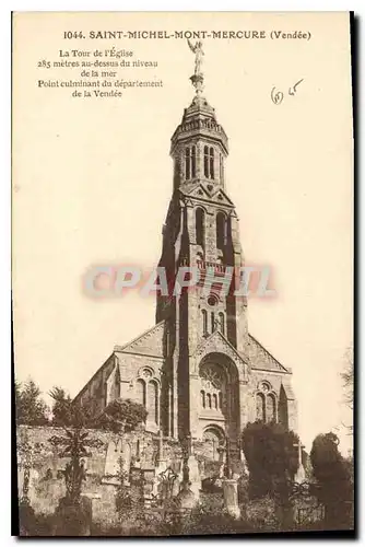 Ansichtskarte AK Saint Michel Mont Mercure Vendee la Tour de l'eglise point Culminant du departement de la Vendee