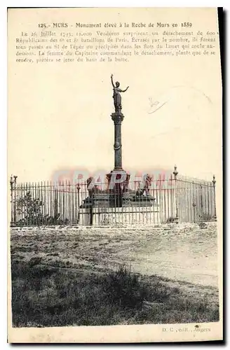 Cartes postales Murs monument eleve a la Roche de Murs en 1889