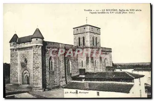 Cartes postales vendee le Boupere Eglise du XIII siecle facade fortifiee du XV siecle Mon hist