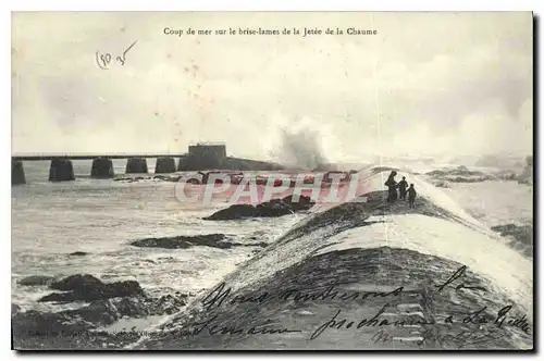 Cartes postales Coup de mer sur le Brise lames de la Jetee de la Chaume