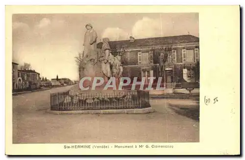 Cartes postales Ste Hermine Vendee Monument a M G Clemenceau