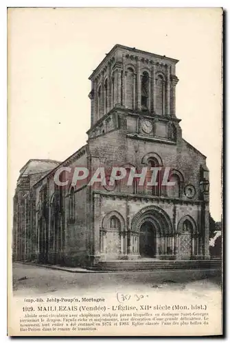 Cartes postales Maillezais Vendee l'eglise XII siecle mon hist