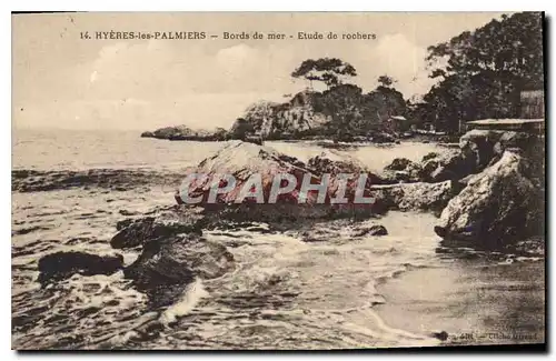 Cartes postales Hyeres les Palmiers Bords de mer etude de rochers