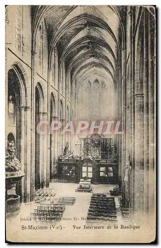 Cartes postales St Maximin Var vue interieure de la Basilique