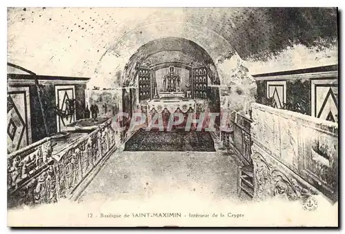 Cartes postales Basilique de Saint Maximin interieur de la Crypte