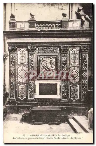 Cartes postales St Maximin la Ste Baume la Basilique Medaillons cote gauche du Choeur Grotte Sainte Marie Magdel