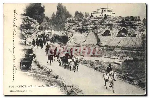 Cartes postales Nice Ruines de Cimiez Les Arenes Chevaux Cavaliers