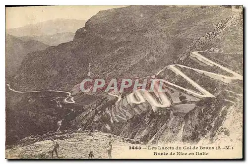 Ansichtskarte AK Les Lacets du Col de Braux A M Route de Nice en Italie