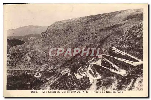 Cartes postales Les Lacets du Col de Braus A M Route de Nice en Italie