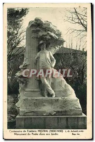 Cartes postales Centenaire de Frederic Mistral Monument du Poete dans son Jardin