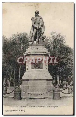 Cartes postales Nancy Staue de Drouot Cours Leopold