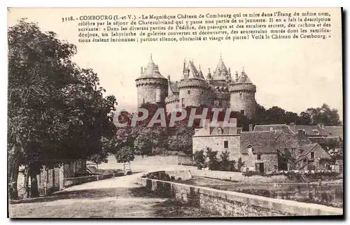 Cartes postales Combourg L et V Le Magnifique Chateau de Combourg qui se mire dane I'Etang du meme nom