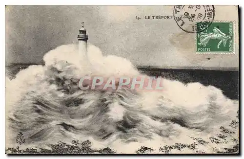 Cartes postales Le Treport Tempete Phare