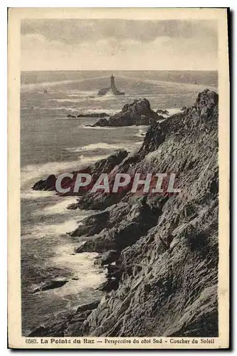 Ansichtskarte AK La Pointe du Raz Perspective du cote Sud Coucher du Soteil