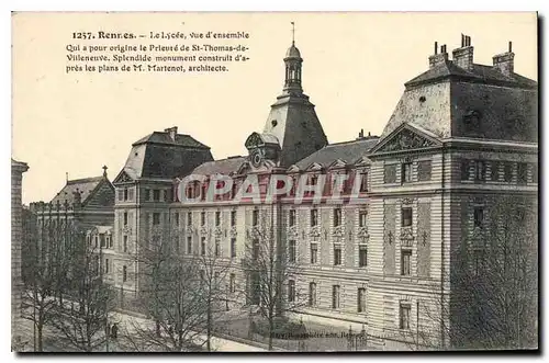 Cartes postales Rennes Le Lycee vue d'ensemble Qui a pour origine le Prieure de St Thomas de Villeneuve