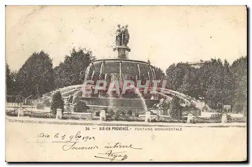 Cartes postales Aix en Provence Fontaine Monumentale