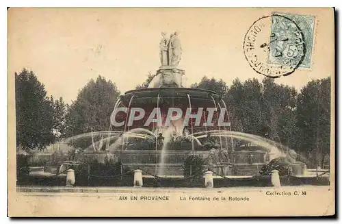 Cartes postales Aix en Provence La Fontaine de la Rotonde