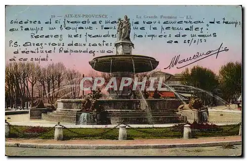 Cartes postales Aix en Provence La Grande Fontaine