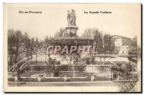 Cartes postales Aix en Provence La Grande Fontaine