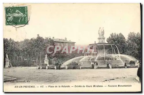 Cartes postales Aix en Provence Place de la Rotonde Entree du Cours Mirabeau Fontaine Monumentale