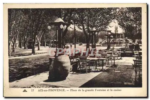 Cartes postales Aix en Provence Place de la grande Fontaine et le casino