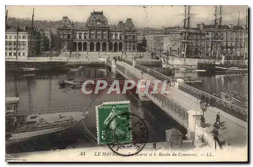 Ansichtskarte AK Le Havre Le Bourse et le Bassin du Commerce