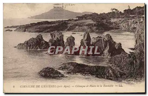 Cartes postales Corniche de L'Esterel pres Agay Calanque et Phare de la Baumette