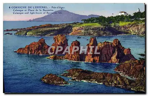 Ansichtskarte AK Corniche de L'Esterel Pres d'Agay Calanque et Phare de la Beaumette