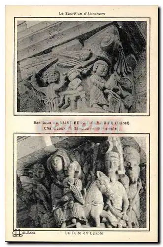 Ansichtskarte AK Basilique de Saint Benoit sur Loire Loiret Le sacrifice d'Abraham La fuite en Egypte