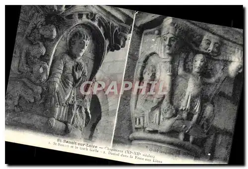Cartes postales St Benoit sur Loire Chapiteaux XI-XII siecles