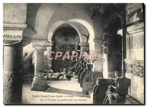 Cartes postales Saint Benoit sur Loire Loiret Interieur de la Crypte transformee en musee