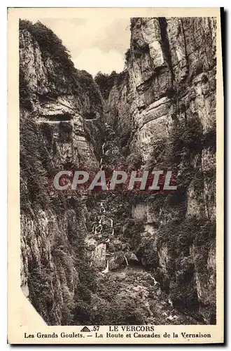 Ansichtskarte AK Le Vercors Les Grands Goulets La Route et Cascade de la Vernaison