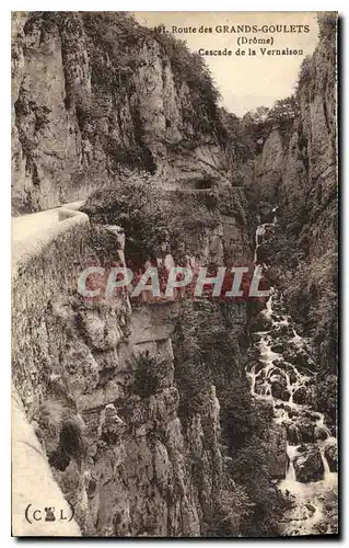 Cartes postales Route des Grands Goulets Drome Cascade de la Vernaison