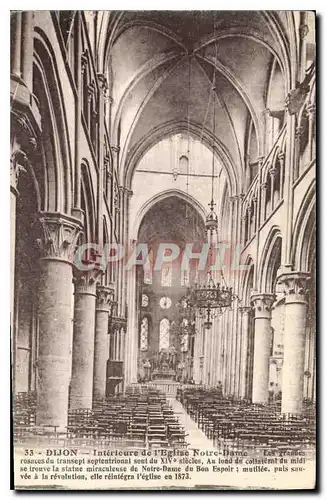 Cartes postales Dijon Interieure de l'Eglise Notre Dame