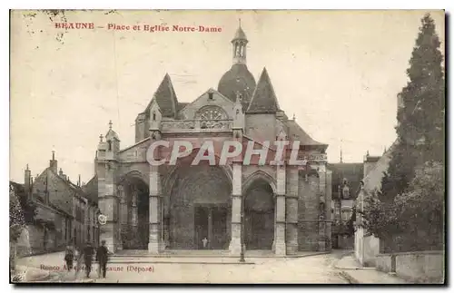 Cartes postales Beaune Place et Eglise Notre Dame