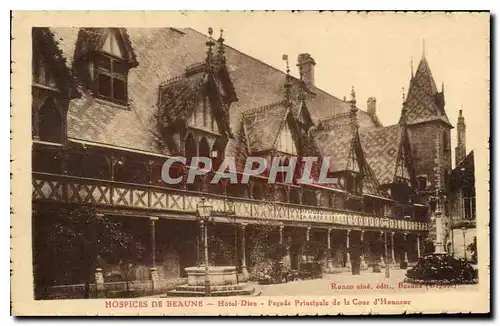 Cartes postales Hospices de Beaune Hotel Dieu Facade Principale de la Cour d'Honneur