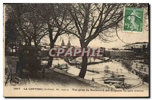 Cartes postales La Louvesc Ardeche Vue prise du Boulevard des Elegants un jour d'hiver Automobile