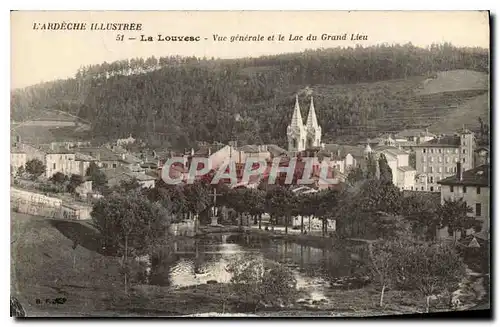 Ansichtskarte AK L'Ardeche Illustree La Louvesc Vue generale et le Lac du Grand Lieu