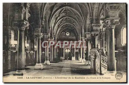 Ansichtskarte AK La Louvesc Ardeche L'Interieur de la Basilique La Chaire et le Portique