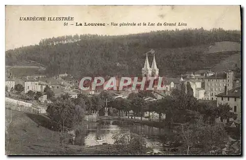 Ansichtskarte AK L'Ardeche Illustree La Louvesc vue Generale et le Lac du Grand Lieu