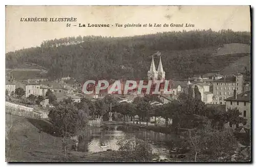 Cartes postales L'Ardeche Illustree La Louvesc vue Generale et le Lac du Grand Lieu