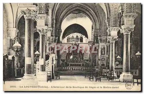 Cartes postales La Louvesc Ardeche L'Interieur de la Basilique St Regis et le Maitre Autel