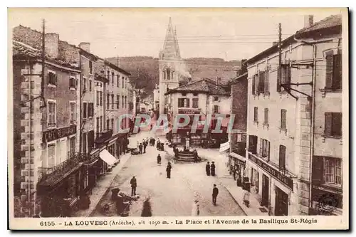 Cartes postales La Louvesc Ardeche La Place et l'Avenue de la Basilique St Regis