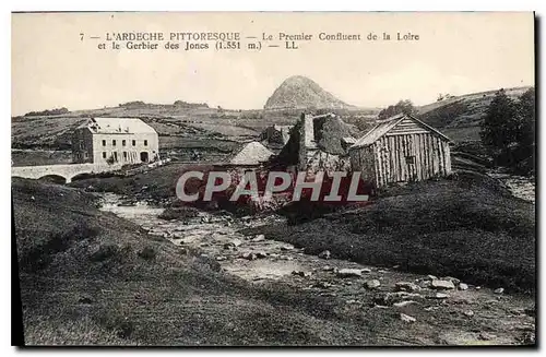 Cartes postales L'Ardeche Pittoresque Le Premier confluent de la Loire et le Gerbier des Joncs (1551 m)