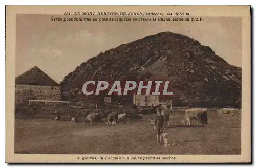 Cartes postales Le Mont Gerbier des Joncs (Ardeche) alt 1551 m Gerbe phonolithique au pied de laquelle sa dresse