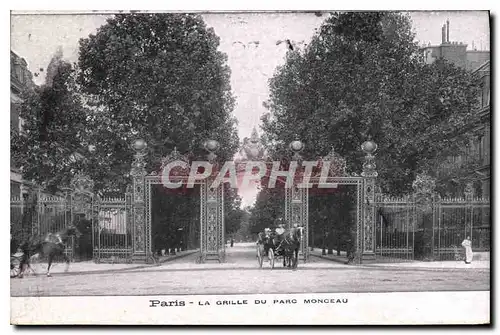 Cartes postales Paris La Grille du Parc Monceau