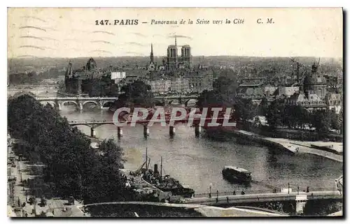 Ansichtskarte AK Paris Panorama de la Seine vers la Cite