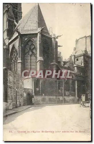 Cartes postales Chevet de l'Eglise St Gervais (XVIe siecle) Rue des Barres