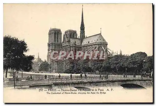 Cartes postales Paris Notre Dame L'Abside et le Pont